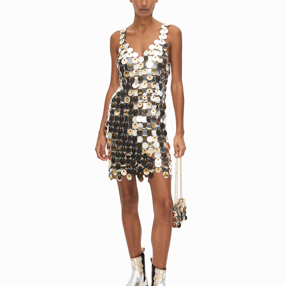 Rabanne H&M Sequin-Disc Mini Dress